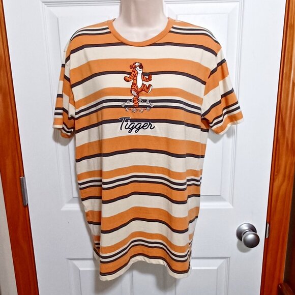 Disney Tigger Striped Women's Short Sleeve Ringer T Shirt BoxLunch Small - Picture 1 of 6